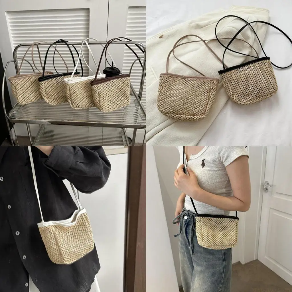 

X90D Straw Weave Summer Bag Fashion Shoulder Bag for Women Girl Leisure Lady Purse