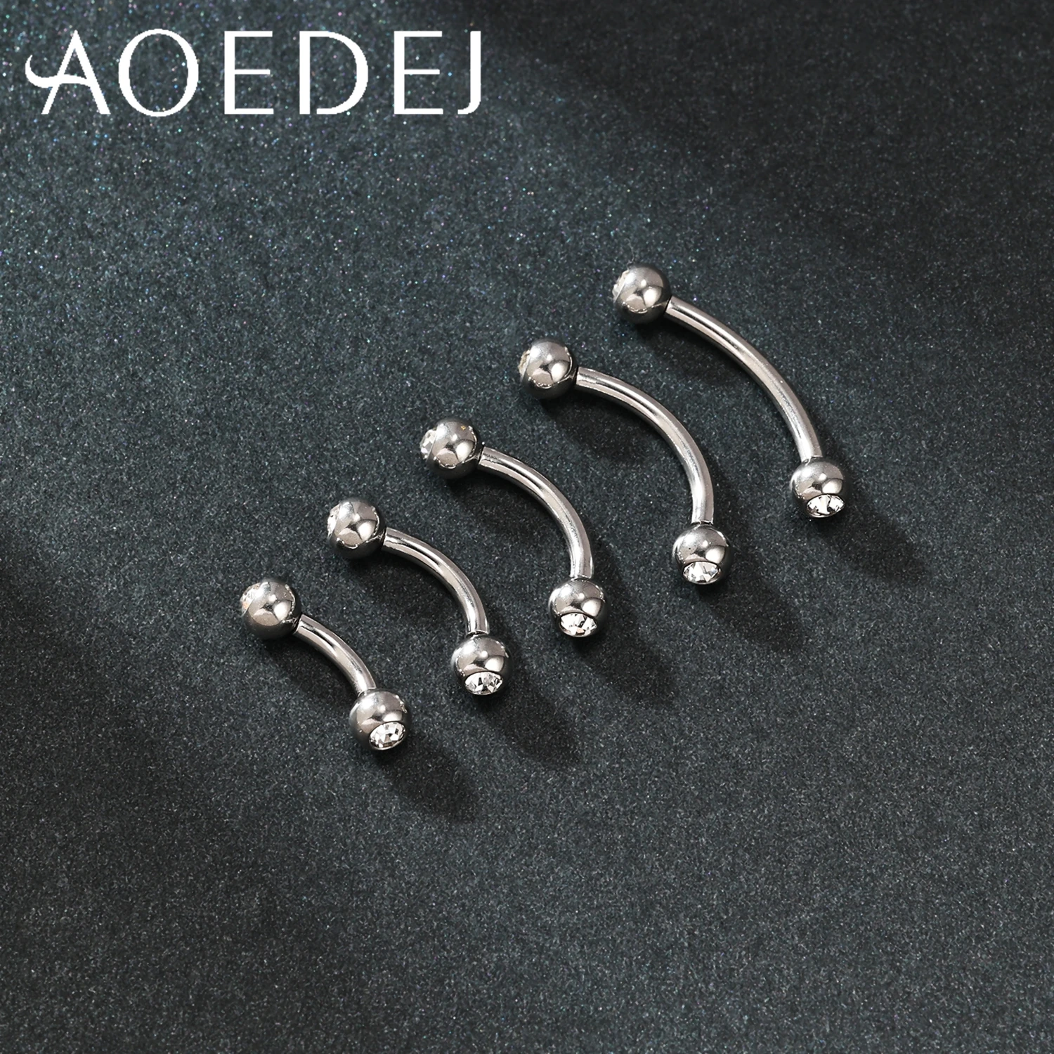 AOEDEJ 1 PC Internal Thread 14/16/18G Stainless Steel Belly Button Ring CZ Crystal Navel Rings Helix Cartilage Eyebrow Piercing