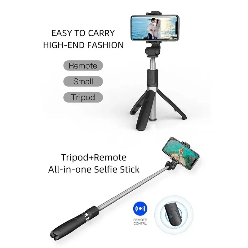 H1 Wireless Bluetooth Selfie Stick tripod monopod stand Phone holder for Outdoor travel 3 IN 1 image 3