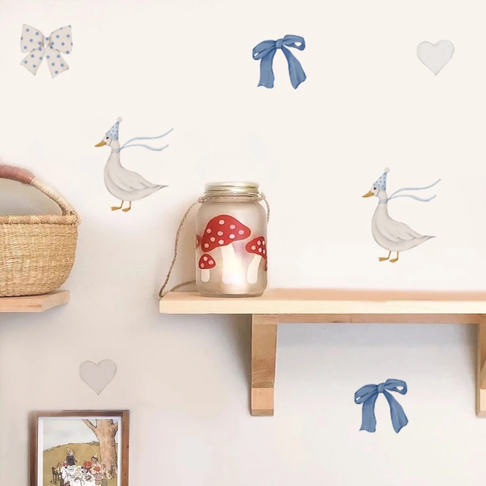 Vinyl Vintage Goose Themed Storybook Baby Room Nursery Wall Decal, Peel and Stick  Reusable and Removable Goose Wall Stickers