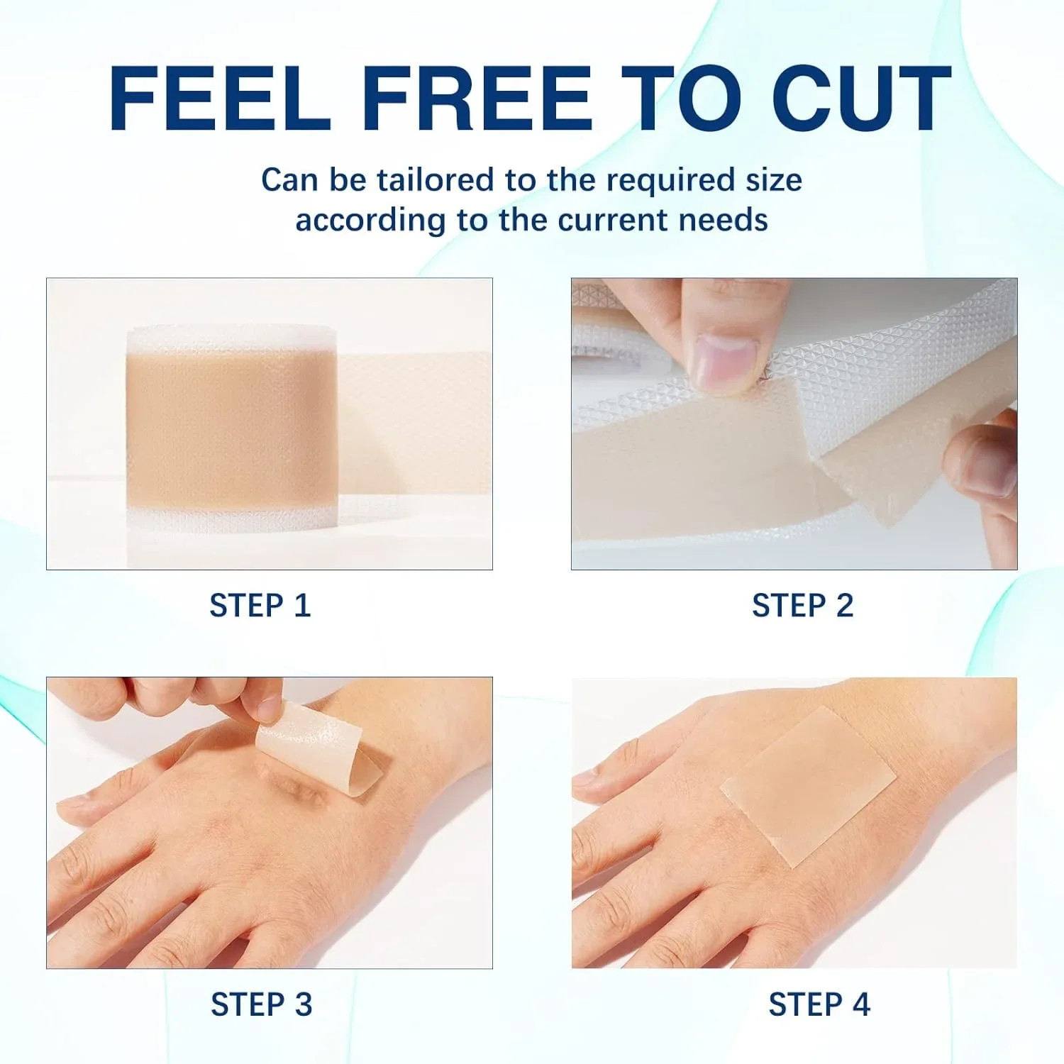 Beige Elastic Silicone Scar Bandage Roll Reusable Skin Repair Tape for Stretch Marks Surgical Scars