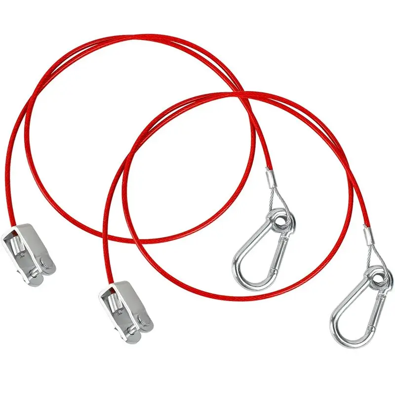 A80X-Pack Of 2 1 Metre Ring Trailer Caravan Brake Away Breakaway Safety Cable Braked Hitch Accessories Parts