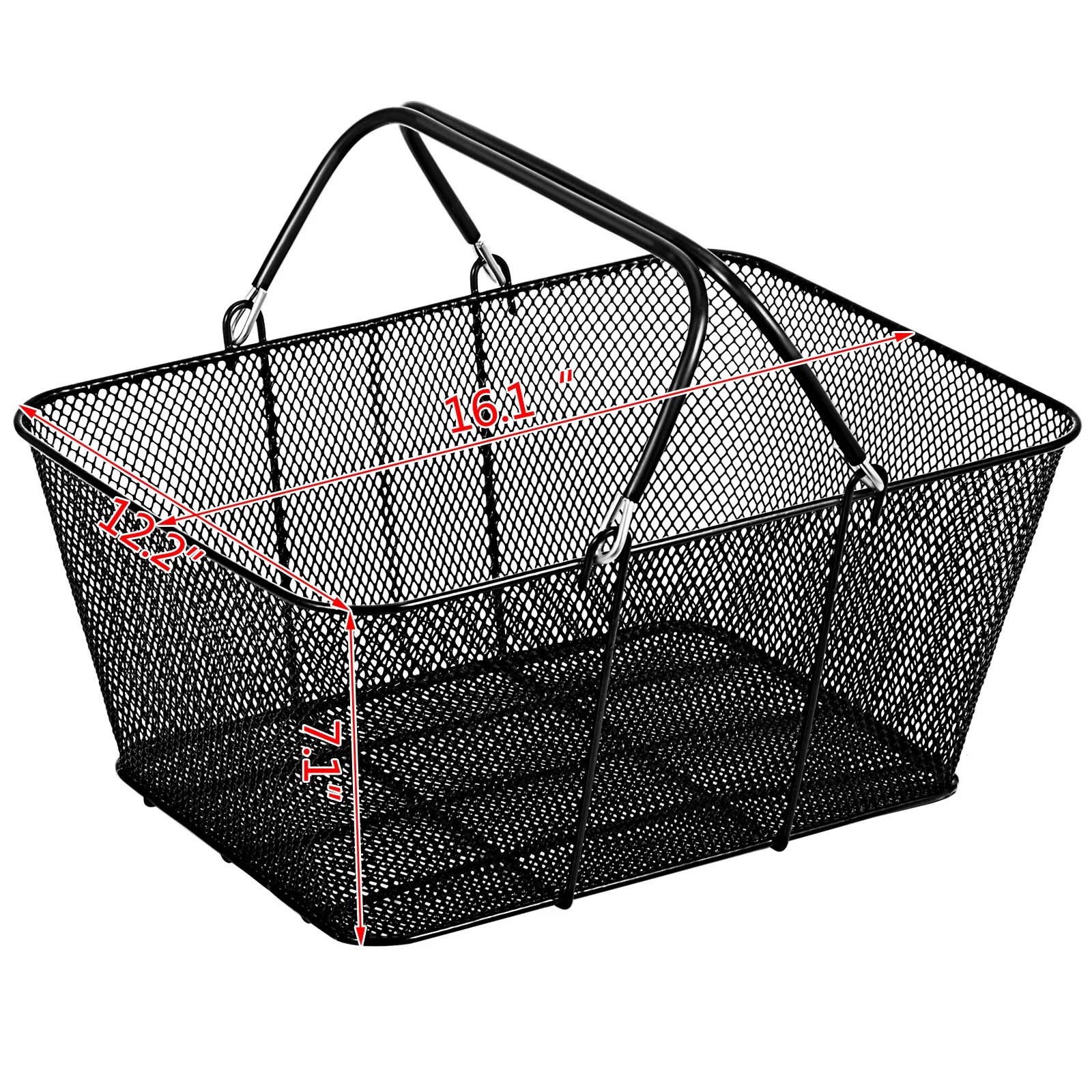 VEVOR 12PCS Shopping Baskets with Handles, Portable Black Wire Mesh shopping Basket Set for Stores Shopping