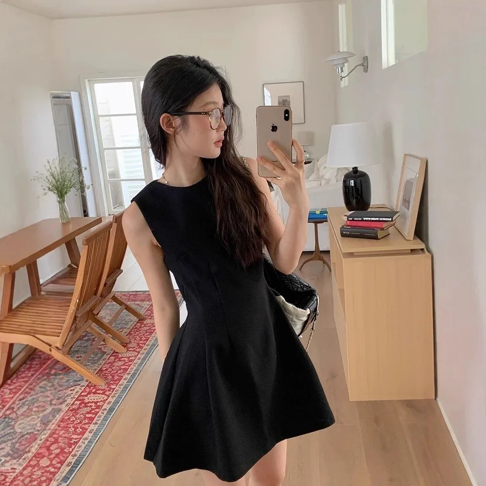 

2026 Temperament Dresses For Woman Party Wedding A-line Dress Vestidos Hepburn Simple Style Slim Solid Color Tighten The Waist