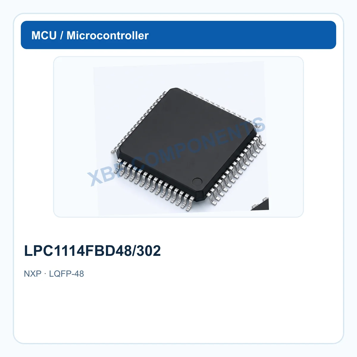 NXP LPC1114FBD48/302 Microcontroller IC ARM Cortex-M0, 50 MHz, 32 KB Flash, 8 KB SRAM LQFP-48