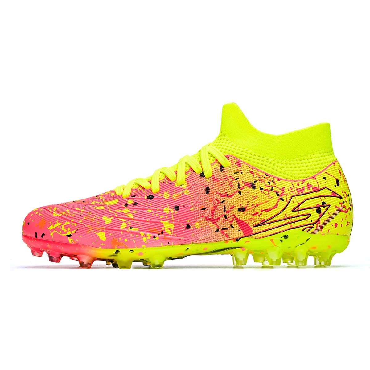 Men AG FG Grass Cleats, Reinforced Ankle Protection, Shock Absorbing Insole, For Hard Natural & Slightly Artificial Grass Field