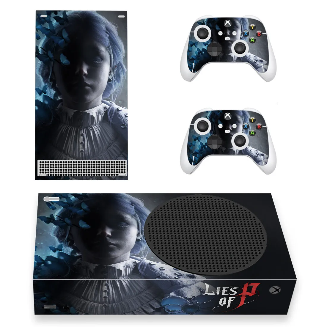 ملصق جلد من الفينيل P ، غطاء لاصق لامع لوحدة التحكم Xbox Series S و2 وحدات تحكم ، جلود XSS