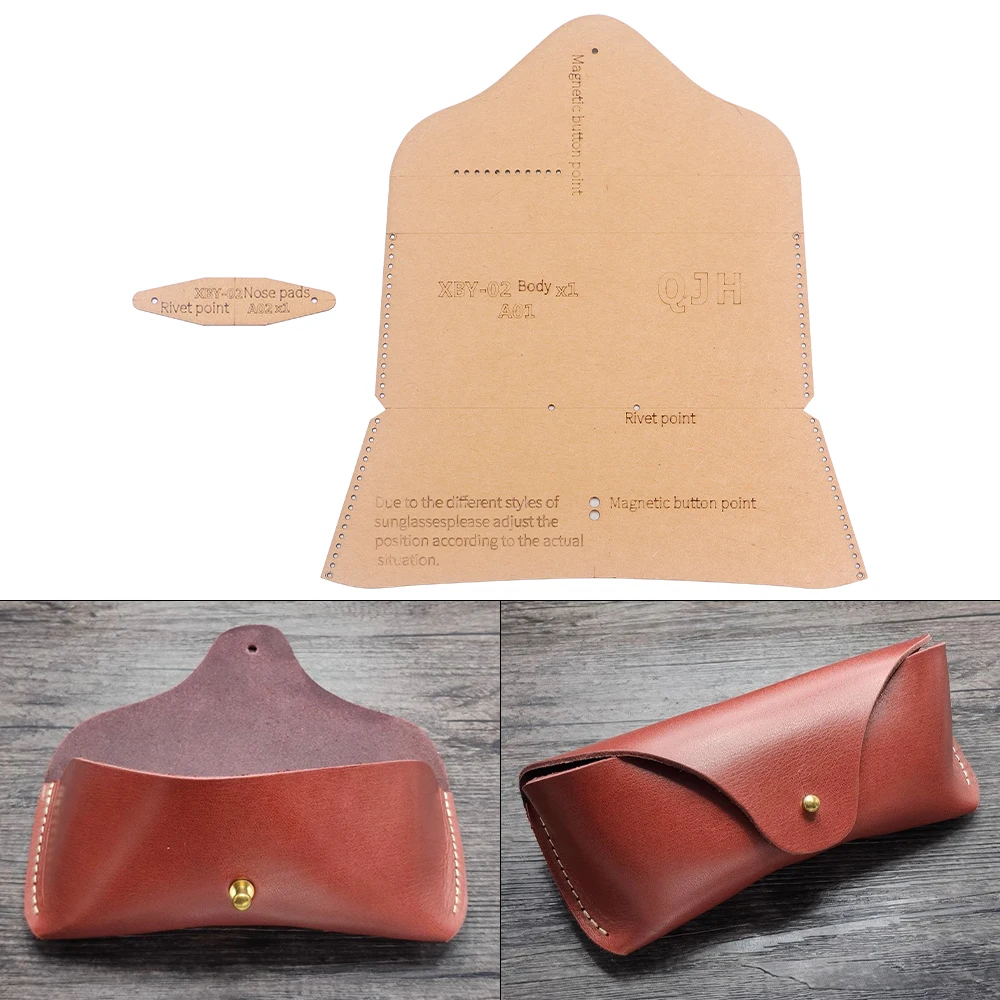 DIY handgefertigte Kunstleder-Herstellungspapiervorlage, braunes Rindslederpapier mit Lochmuster zum Basteln von Brillenetui/Aufbewahrungsbeuteln