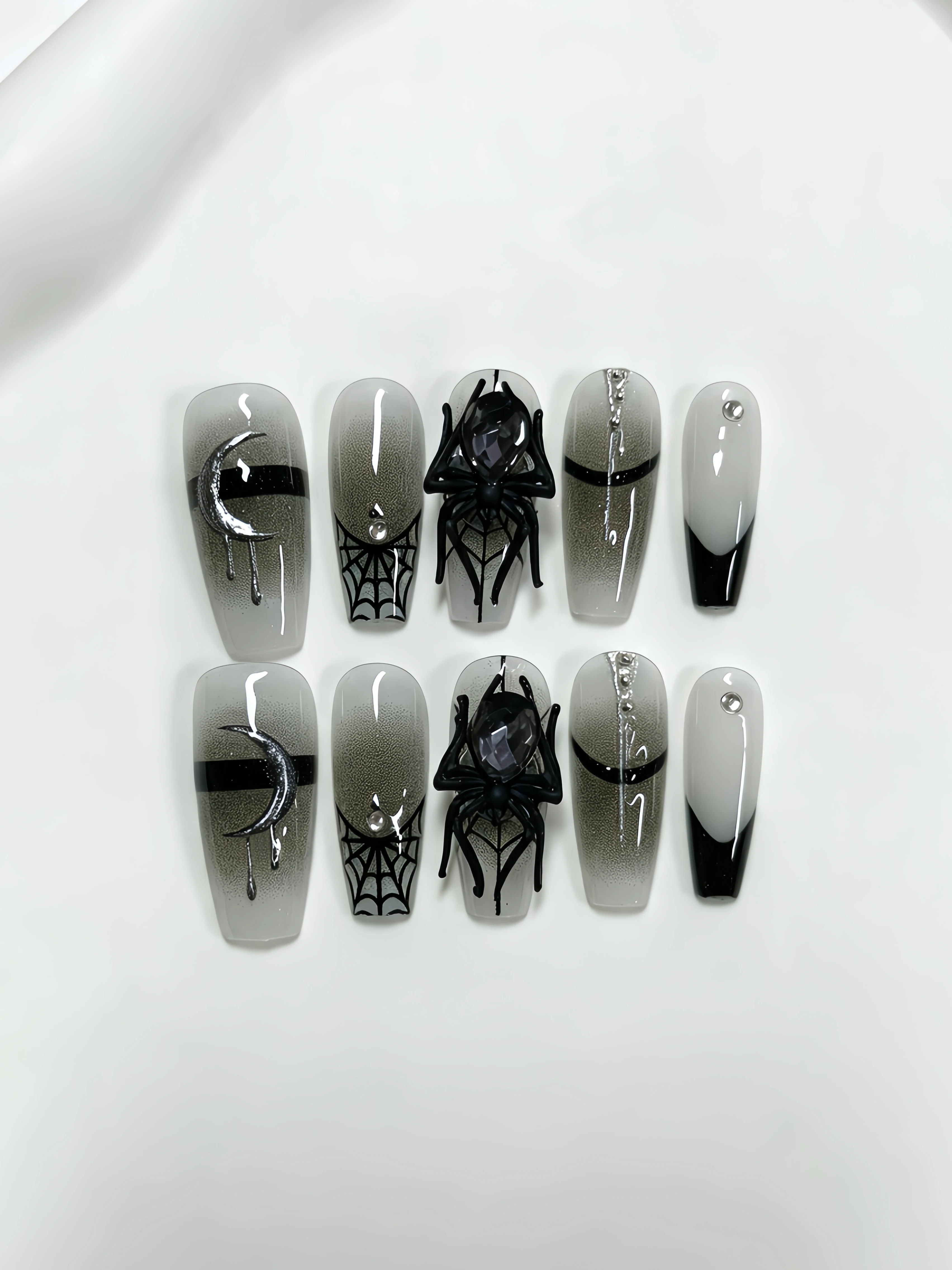 10 Medium-Length Trapezoidal P - Nail Art Gothic recension och pris