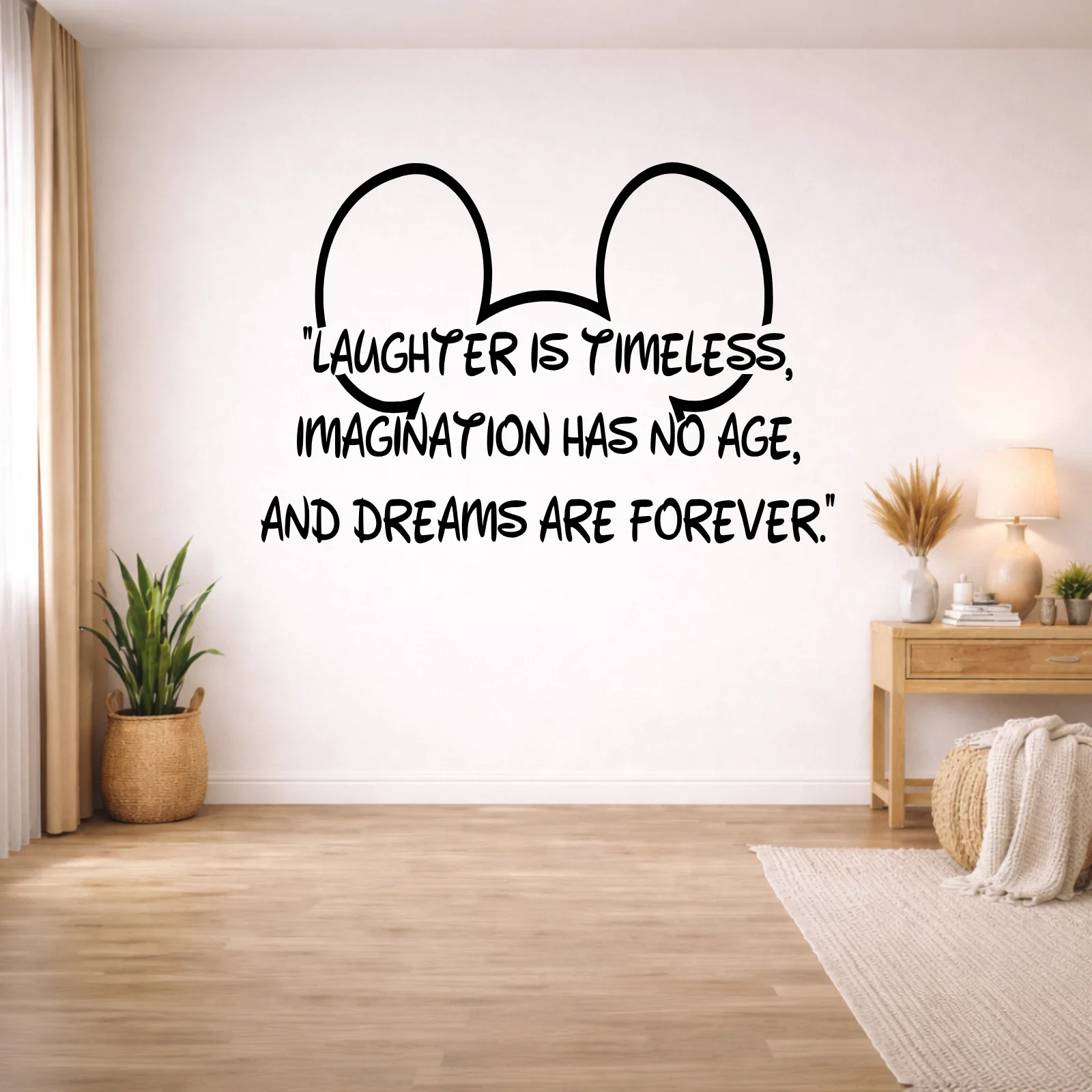 self-adhesive Motivational Quote  Inspirational  laughter is timeless  Nursery Bedroom  wall Vinyl Art  sticker decal removable