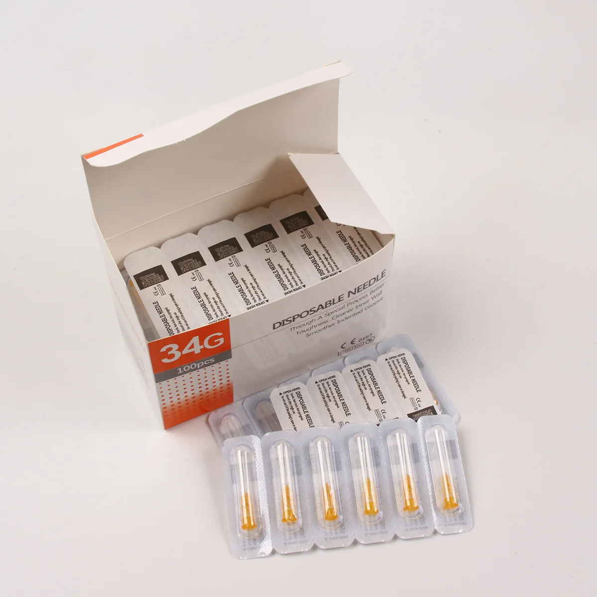 100 قطعة/صندوق الوشم الصغيرة غير مؤلم الجمال إبرة 34G4MM 34G6MM 34G8MM 34G13MM رقيق العقيمة حاقن إبرة أدوات الجفن