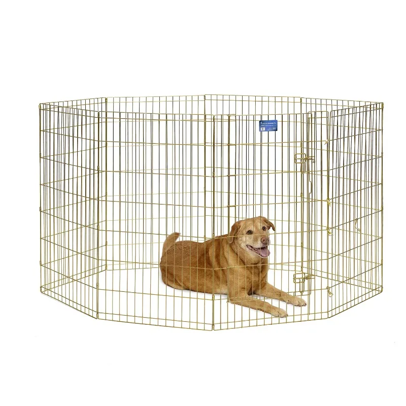 

Homes For Pets Metal Exercise Dog Playpen No Door, Gold, 42"H