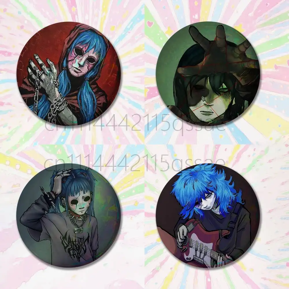 S-Sally Face Sal 32/44/58mm Handmade Pins Round Brooch Badge Backpacks Clothes Jewelry Gifts