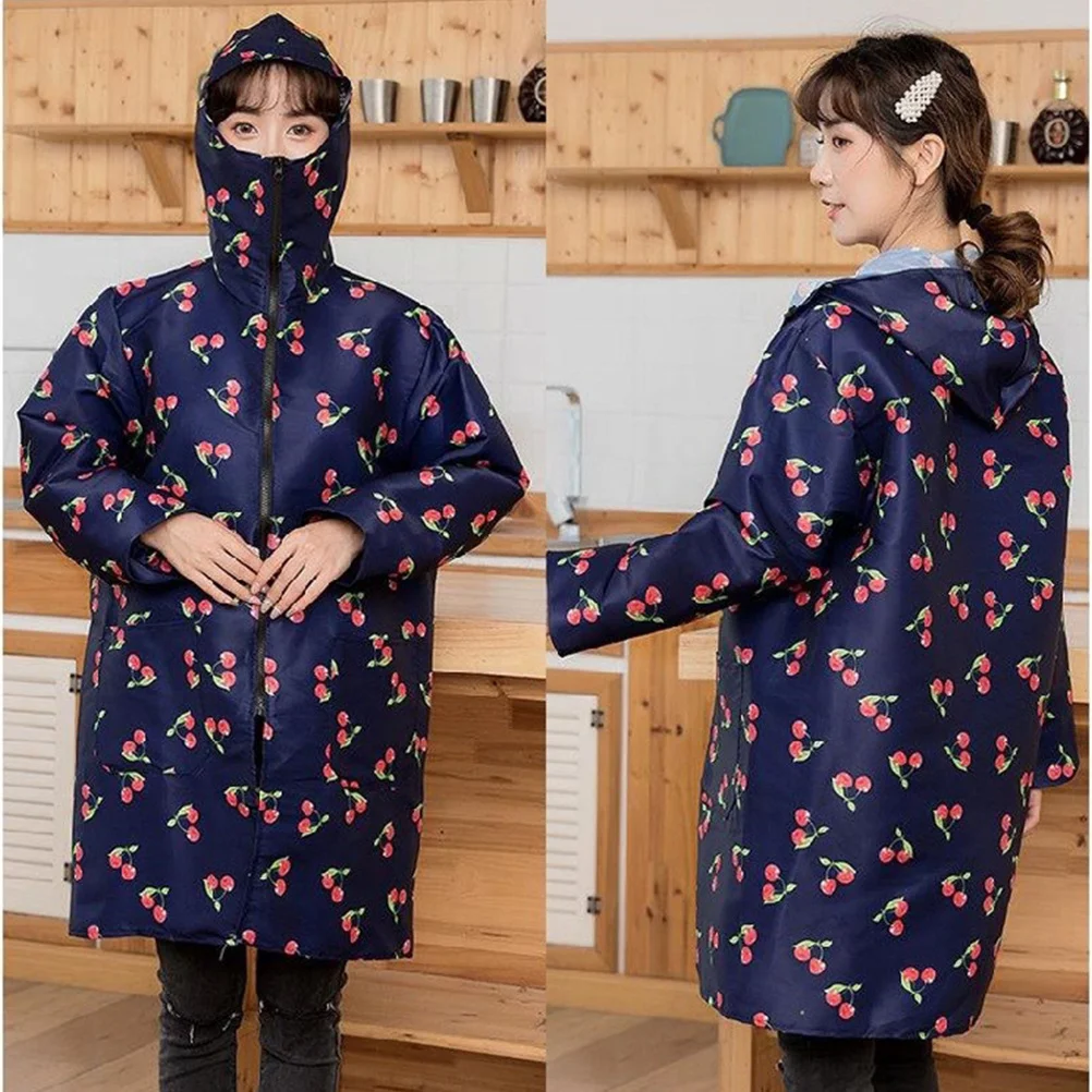 마스크 오버클로스 긴 소매 얇은 스타일 XXL 체리 방수 오일프루프 주방 작업복 홈 키친 슈트