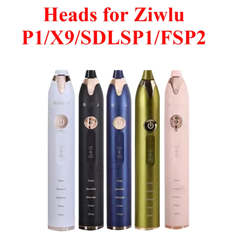 

Сменные насадки для зубных щеток Ziwlu P1/X9/SDLSP1/FSP2, универсальные, с закругленными щетинками, мягкие, белые, для чистки