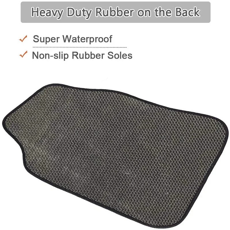 Retro Style Stain Resistant Non-Slip Rubber Material Unisex Front And Rear Row Interior Car Protective Feet Pads 4/2PCs