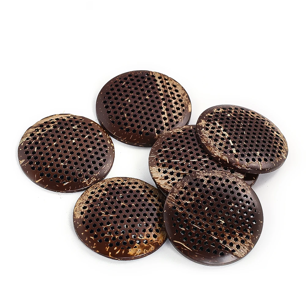 

2pc Handmade Coconut Shell Filter Carved Perforated Natural Rustic Strainer Eco Friendly Sustainable Kitchen Bar Tool DIY Decor