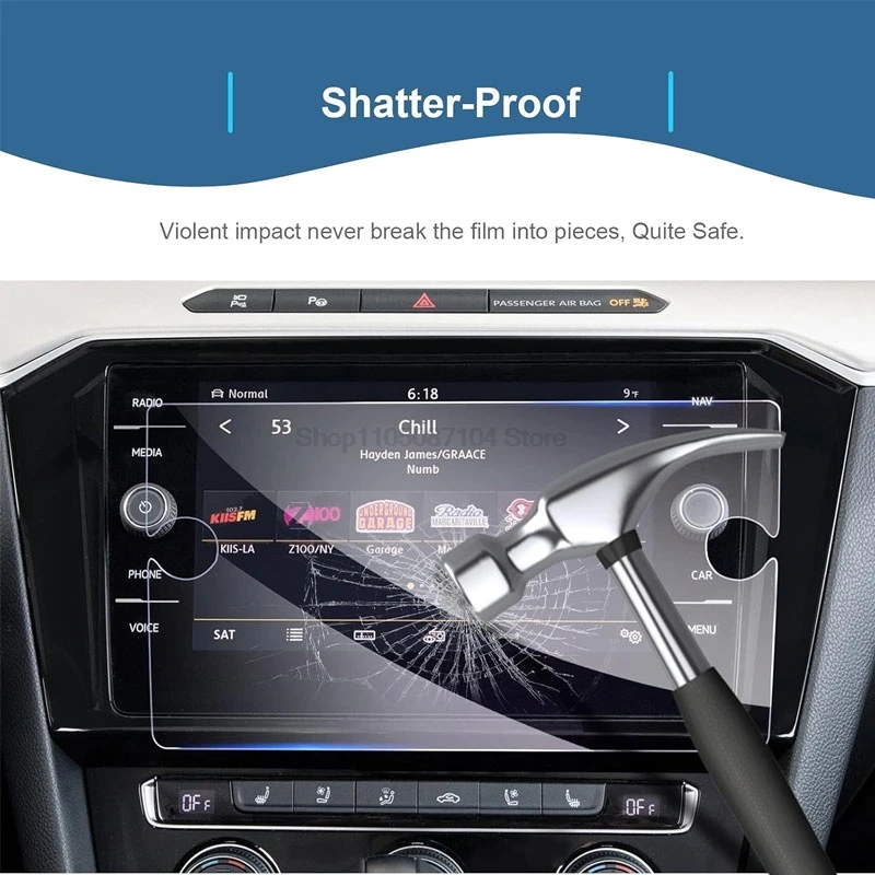 الزجاج المقسى ل Volkswagen VW T-Roc 2018-2024 سيارة المعلومات والترفيه نظام تحديد المواقع والملاحة شاشة T Roc اكتشف ملحقات الوسائط