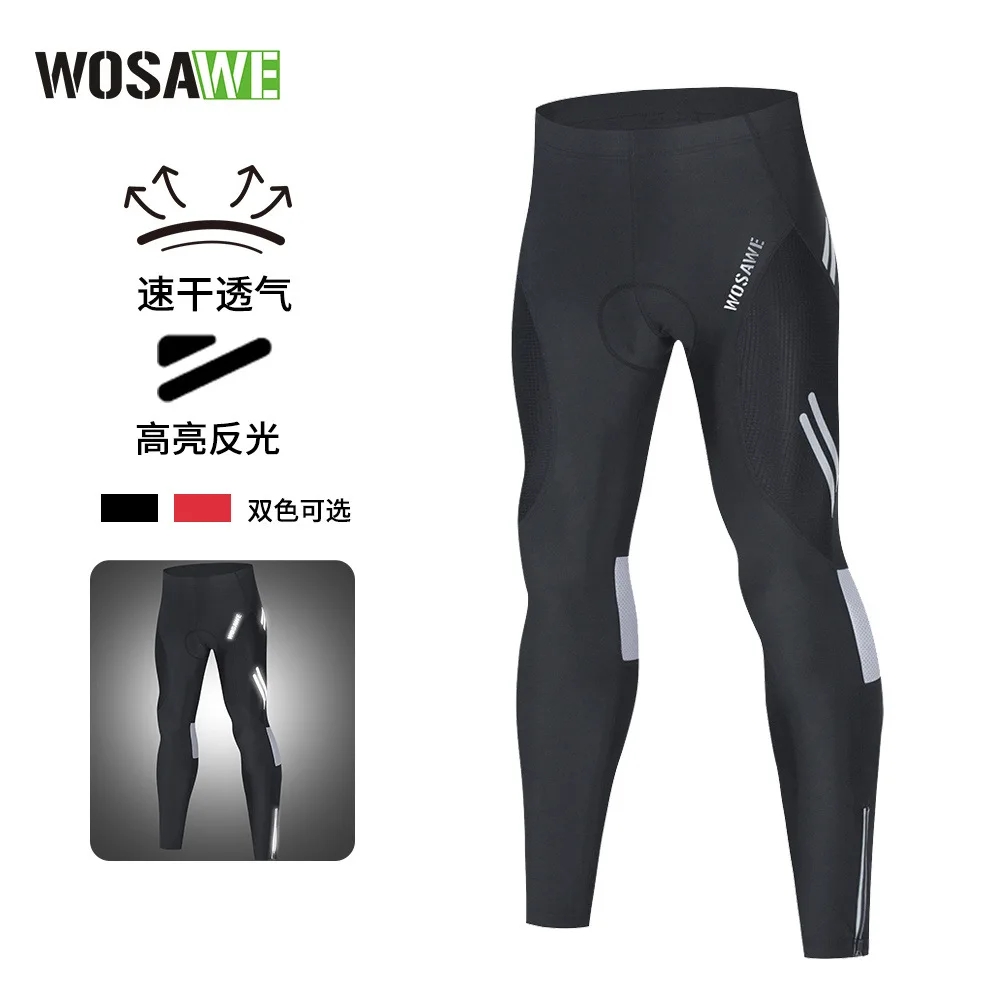 

WOSAWE Spring Autumn Cycling Pants High Elastic Sponge Silicone Cushion Riding Trousers Quick-Dry Breathable BO144