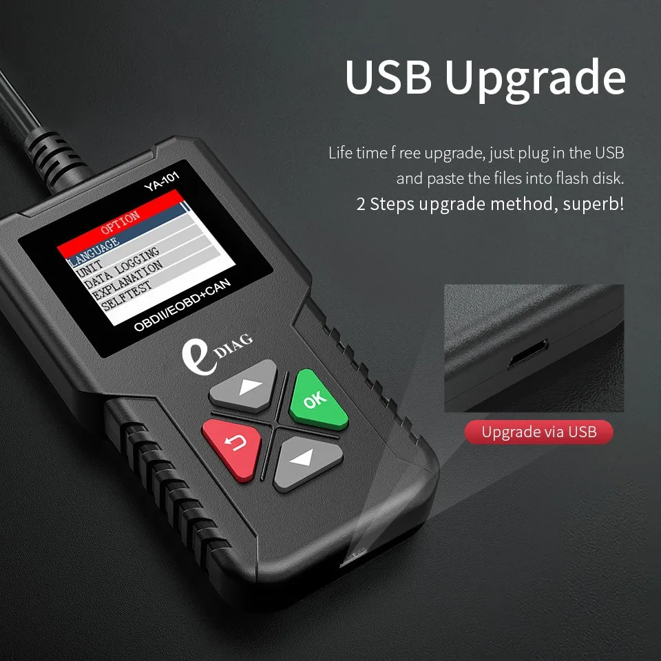 2026 CR3001 The same YA-101OBD2 car engine failure code reading card diagnosis instrument OBD detector version view 2