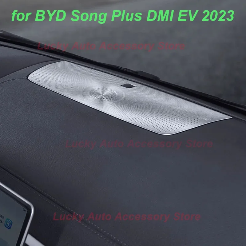 Car Dashboard Horn Cover Patch for BYD Song Plus DMI EV 2023 Stainless Steel Horn Protective Cover Frame Interior Accessories