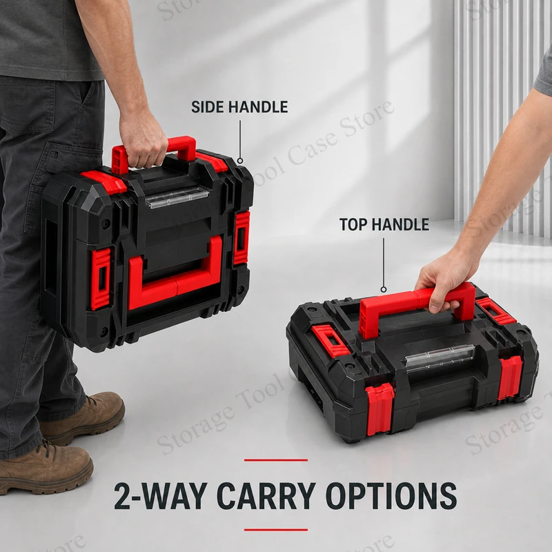 Portable Power Tool Box Stackable Large Capacity Storage Case for Cordless Drill Hand Tools Garage Workshop Organization System
