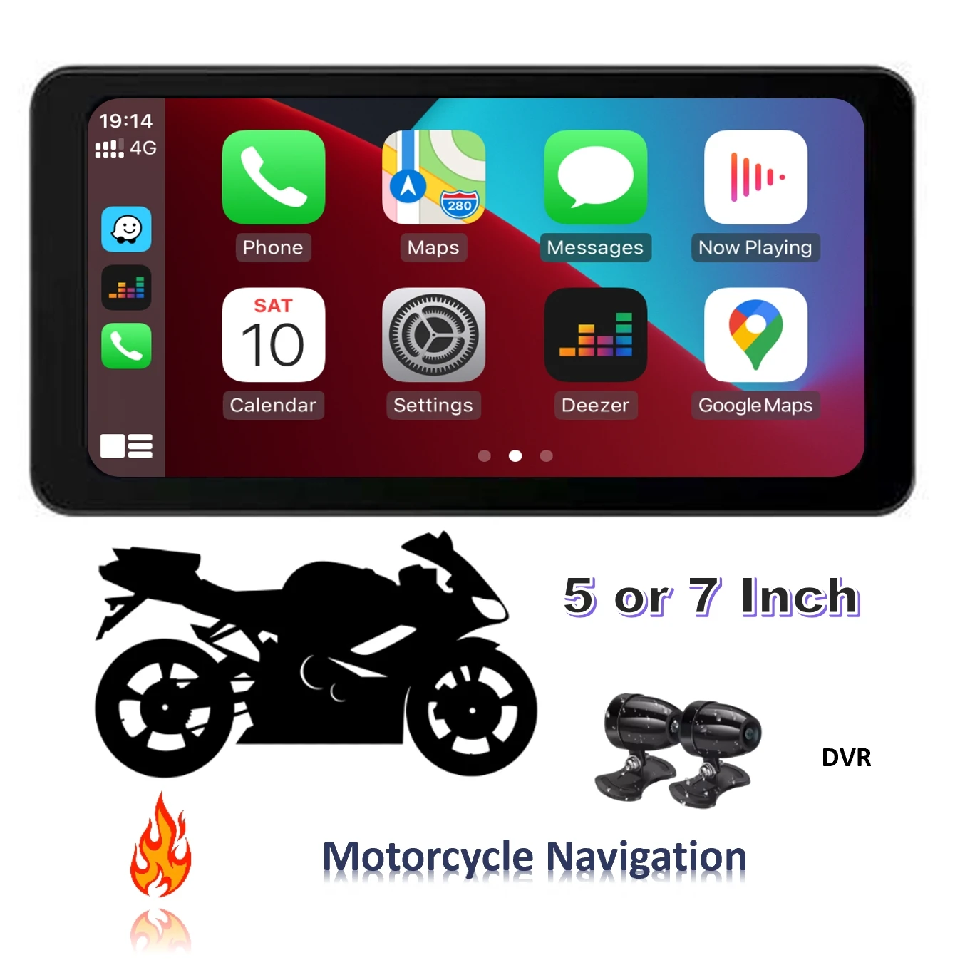 

Zmecar New Style Motorcycle Car Play IP67 Waterproof 5/7 Inch Touch Screen GPS DVR BT FM Motorcycle Navigation