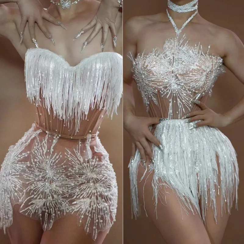 

Мини-юбка Bodycon с высокой талией, бахромой и сетчатыми вставками для танцевальных выступлений, вечеринок, баров и клубов