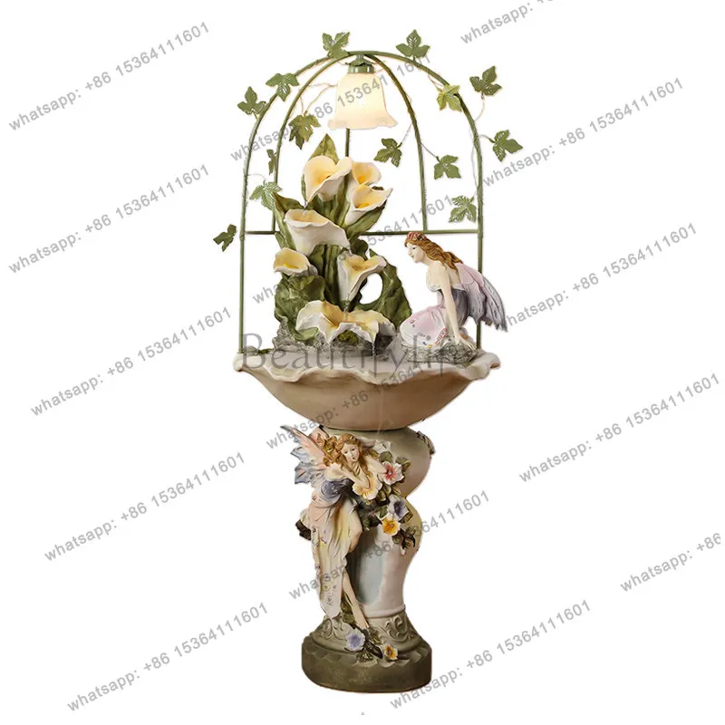 European floor-to-ceiling running water TV cabinet decoration ornament humidifier opening gift