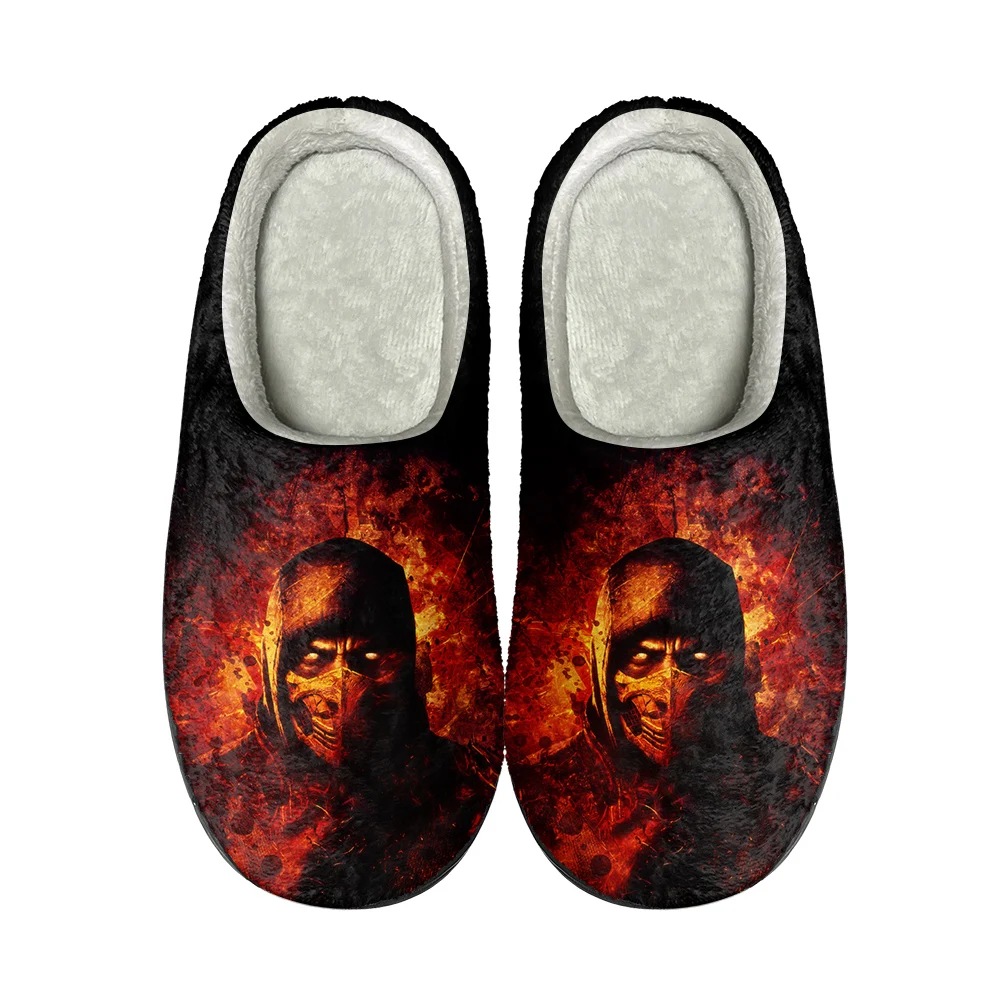 Hot Game Mortal Kombat Home Cotton Custom Slippers High Quality Mens Womens Plush Fashion Casual Keep Warm Shoes Thermal Slipper