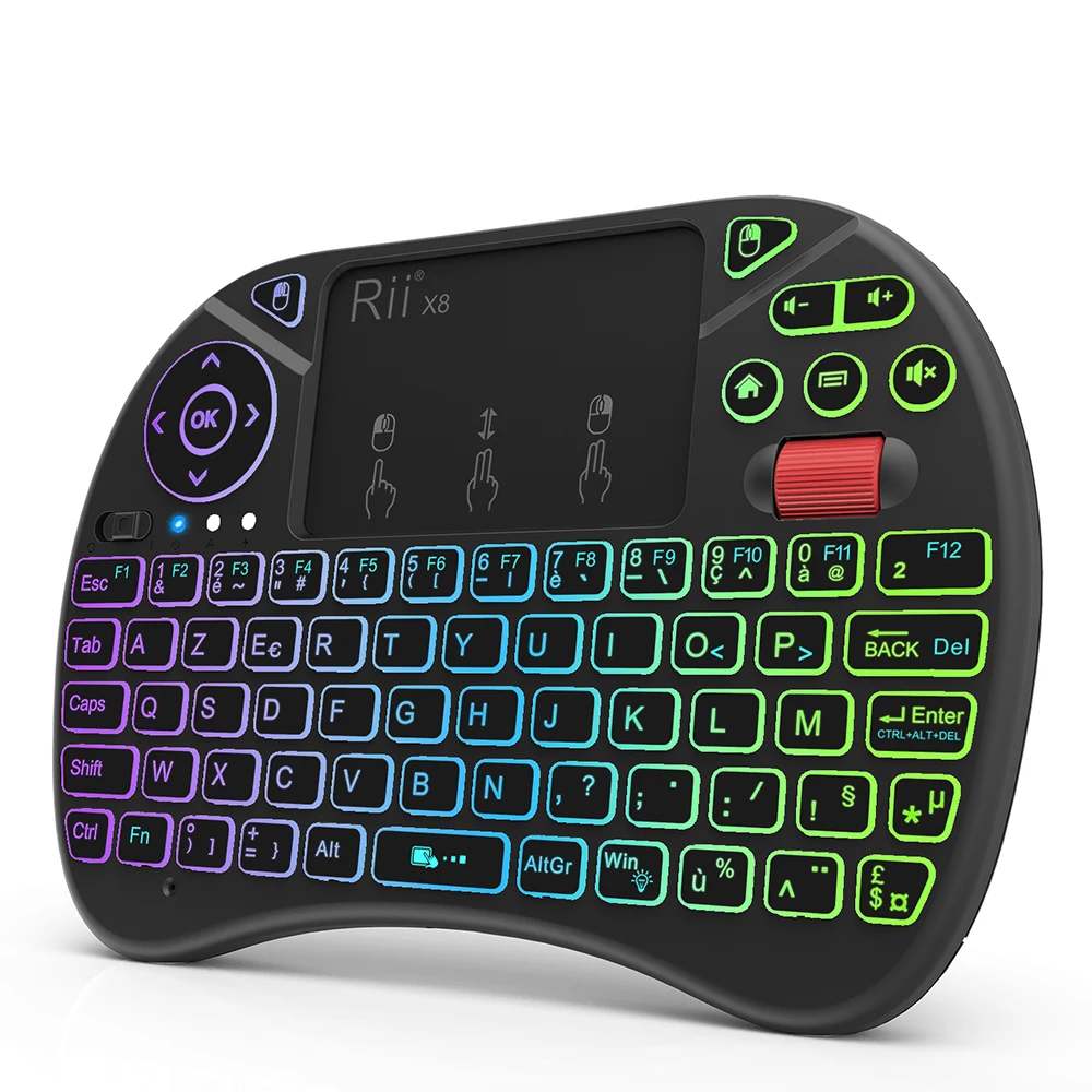 Minitoetsenbord Rii X8 2,4GHz Draadloos toetsenbord met touchpad Backlit voor pc/Android TV box/IPad