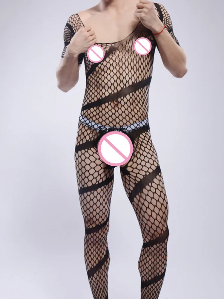 شفافة إغراء جوارب طويلة عالية المرونة الذكور بذلة موضة السروال القصير المثيرة مثلي الجنس تاريخ الملابس الجوارب الجنسية الكبار الذكور #5