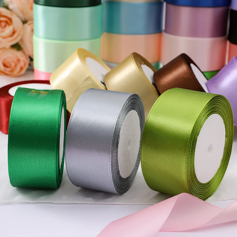 25 Yards/Rolle, 40 mm Bänder für DIY Schleife, Basteln, Polyester-Satinbänder, Weihnachten, Heimdekoration, Zubehör, Klebeband, Hochzeit, Geschenkverpackung