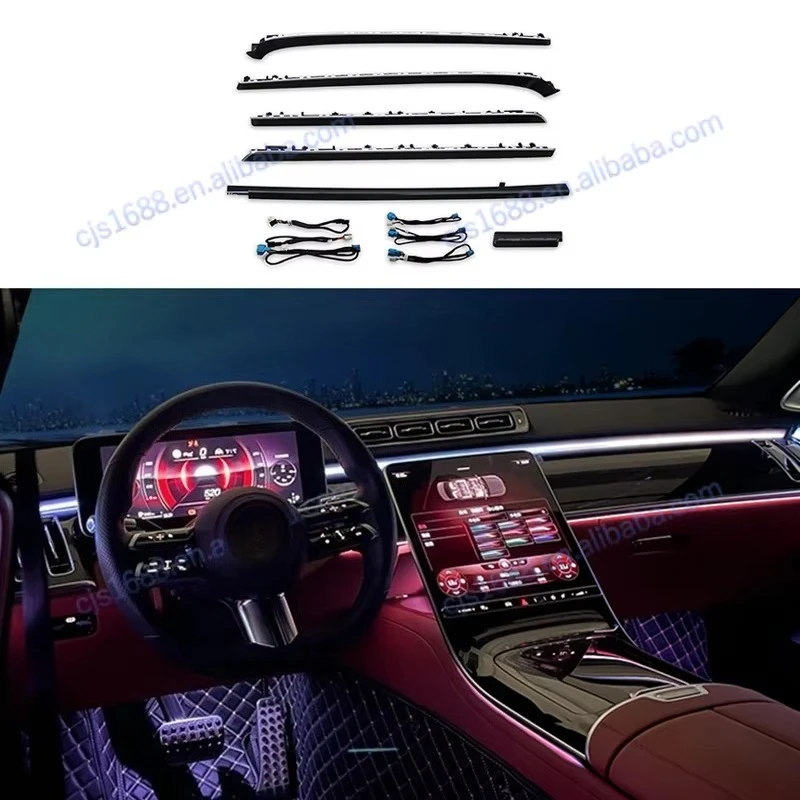 Car Interior Active Ambient Lighting Kits LED Atmosphere Lamp for Mercedes-Benz S-class W223 Car Modification Accessories