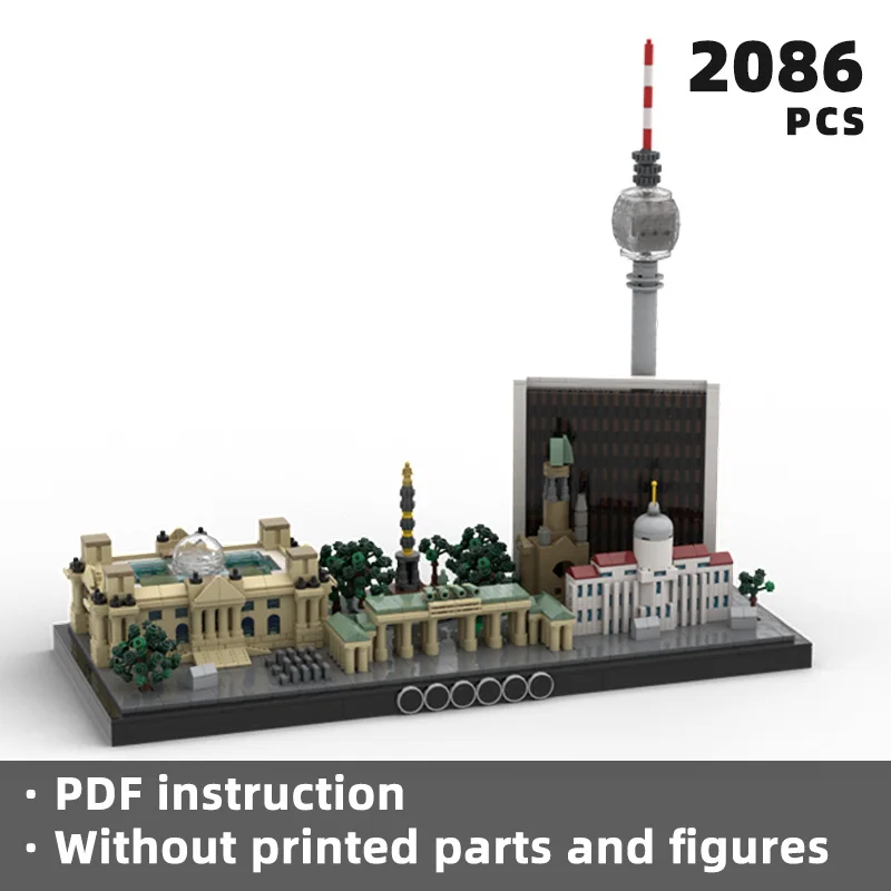 

iconic Berlin famous landmark skyline architecture bricks city cityscape urban diorama blocks buildings Germany moc kid toy gift