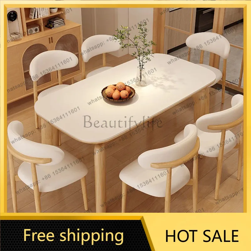 PG Lounge Modern Dining Table Restaurant Coffee Kitchen Nordic Writing Dining Table Wood Space Saving Muebles Living Room