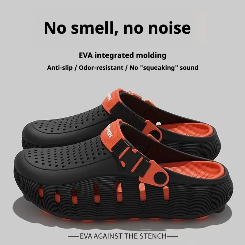 Men's Hole Shoes, Non-slip Soft-soled EVA Two Wear Cool Slippers, Summer Breathable Outdoor Beach Shoes