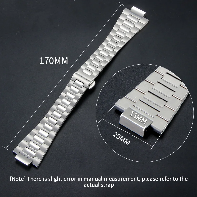 13mmx25mm Watchband Fit Modified PP Nautilus 5711 5712 5726 5980 Series Watch Strap Silver Rose gold Replacement Bracelet Chain