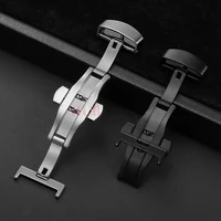 Boucles en acier inoxydable 12/14/16/18/20/22mm, boucle papillon, bouton mat, bracelets de montre, fermoir pour accessoires de bracelet en cuir de vache 6