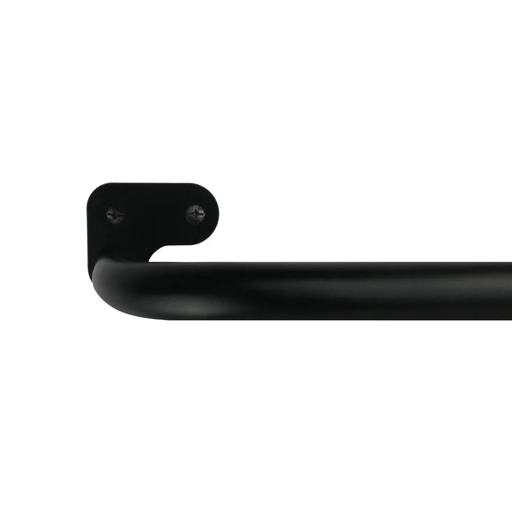 Matte Black Room Darkening Wrap Around Curtain Rod Adjustable 30-84 Inches Energy Efficient Noise Reducing Easy Install Hardware