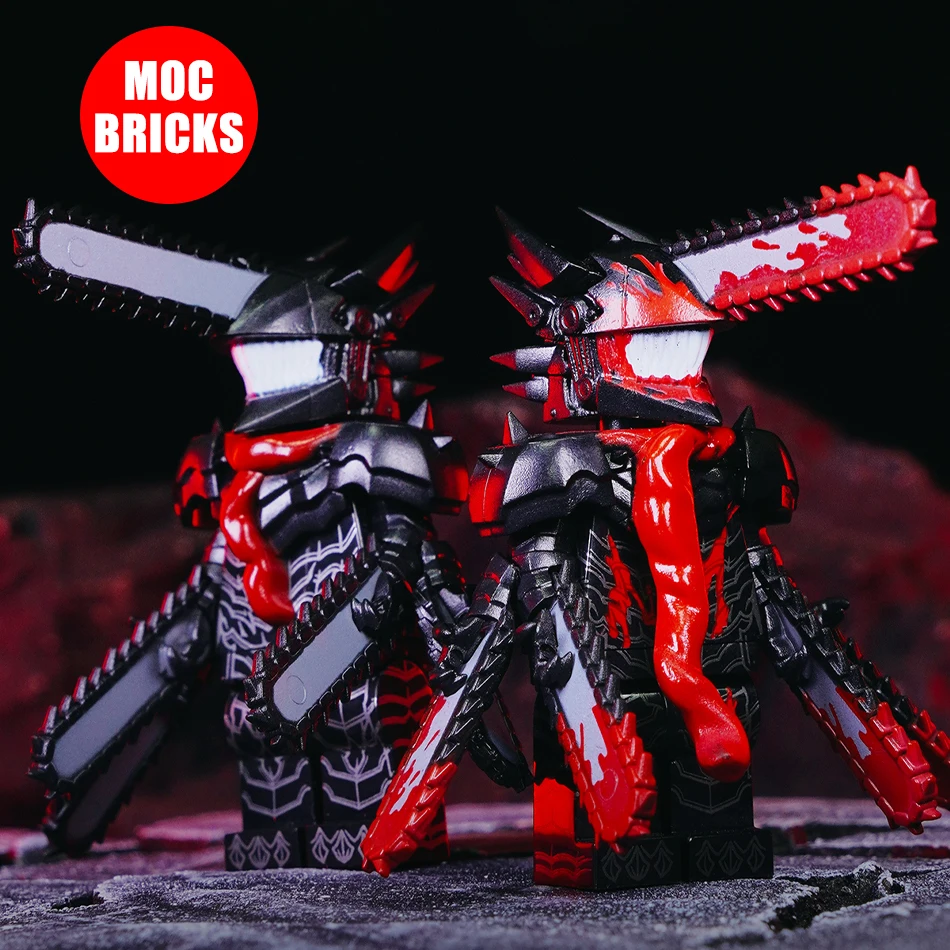 MOC Bricks Anime Chainsawed Man Demon Model Building Blocks Assembly Cartoon Mini Action Figures Toys for Kids Christmas Gifts