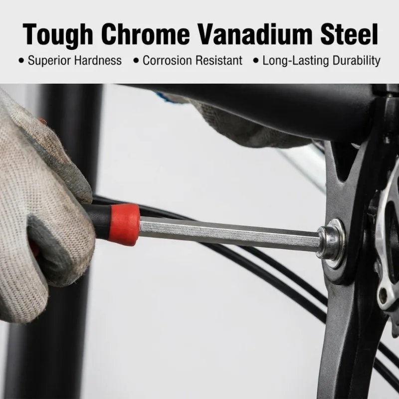 2/2.5/3/4/5/6/8/10mm Ball/Flat Head Hex Key Allen Wrench Hand Tool Universal Quick Snap Adapter Chrome Vanadium Steel Hexagonal view 2