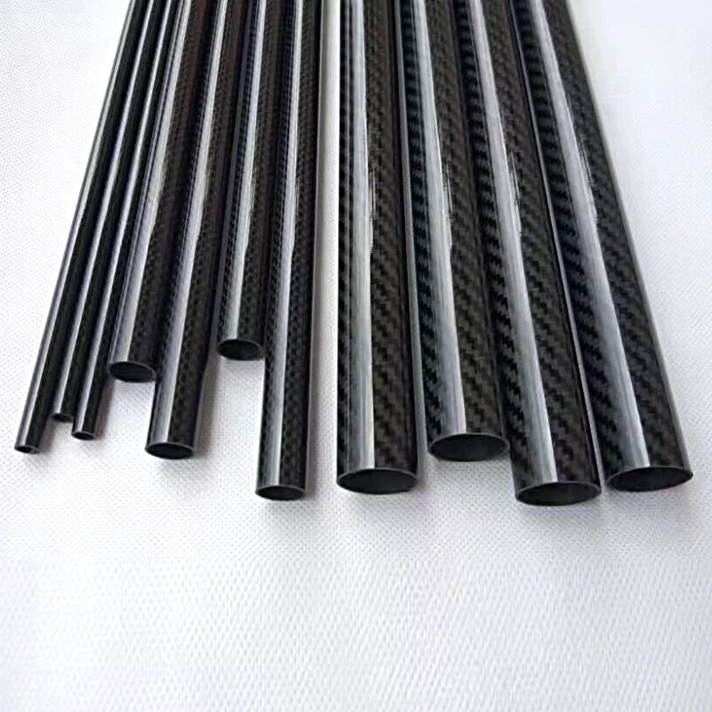 Tubo de Fibra de Carbono Leve da Sarja do Tubo 540 mm da Fibra do Carbono da Precisão 3k