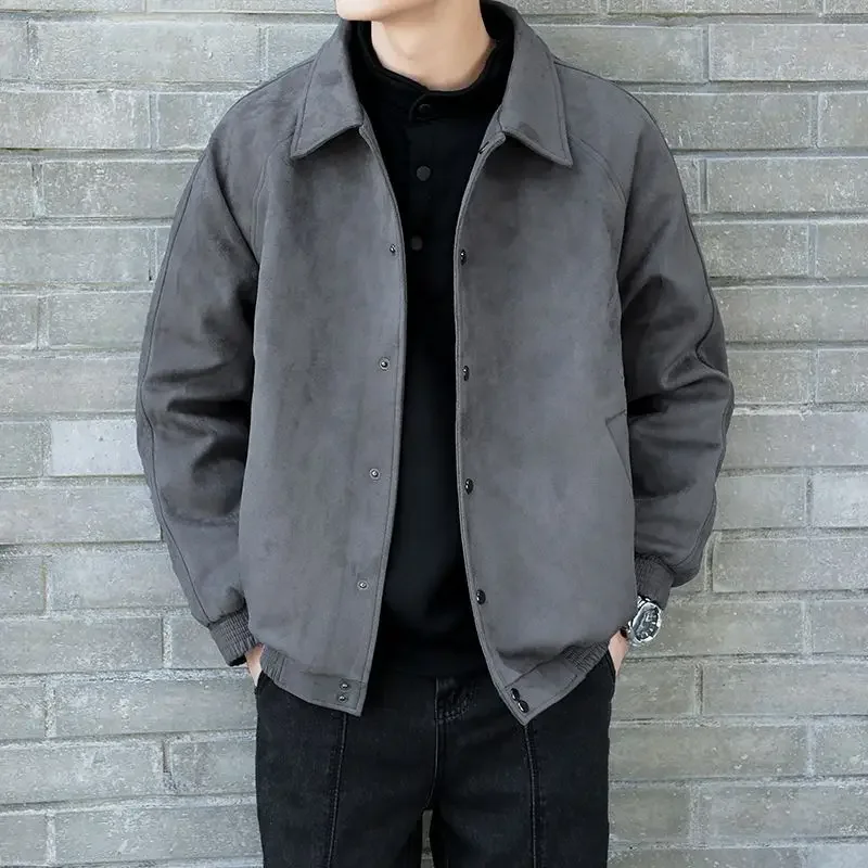 

Мужская замшевая куртка Vibe, осенняя уличная свободная модная бейсбольная куртка премиум-класса