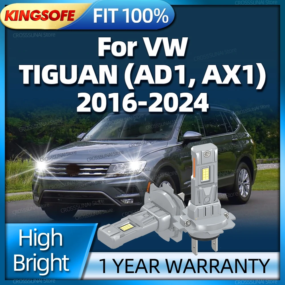 2/4Pcs 180W Led Lights Headlight Bulb Car Lamp For VW TIGUAN AD1 AX1 2016 2017 2018 2019 2020 2021 2022 2023 2024