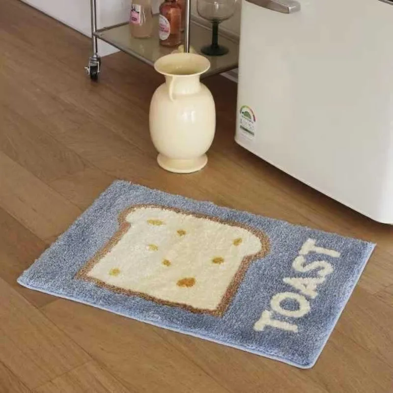 

45*65CM Bedside Rugs Carpets Absorbent Bathroom Mats Plush Foot Mats Bedroom Living Room Bathroom Kitchen Study Non-slip Soft
