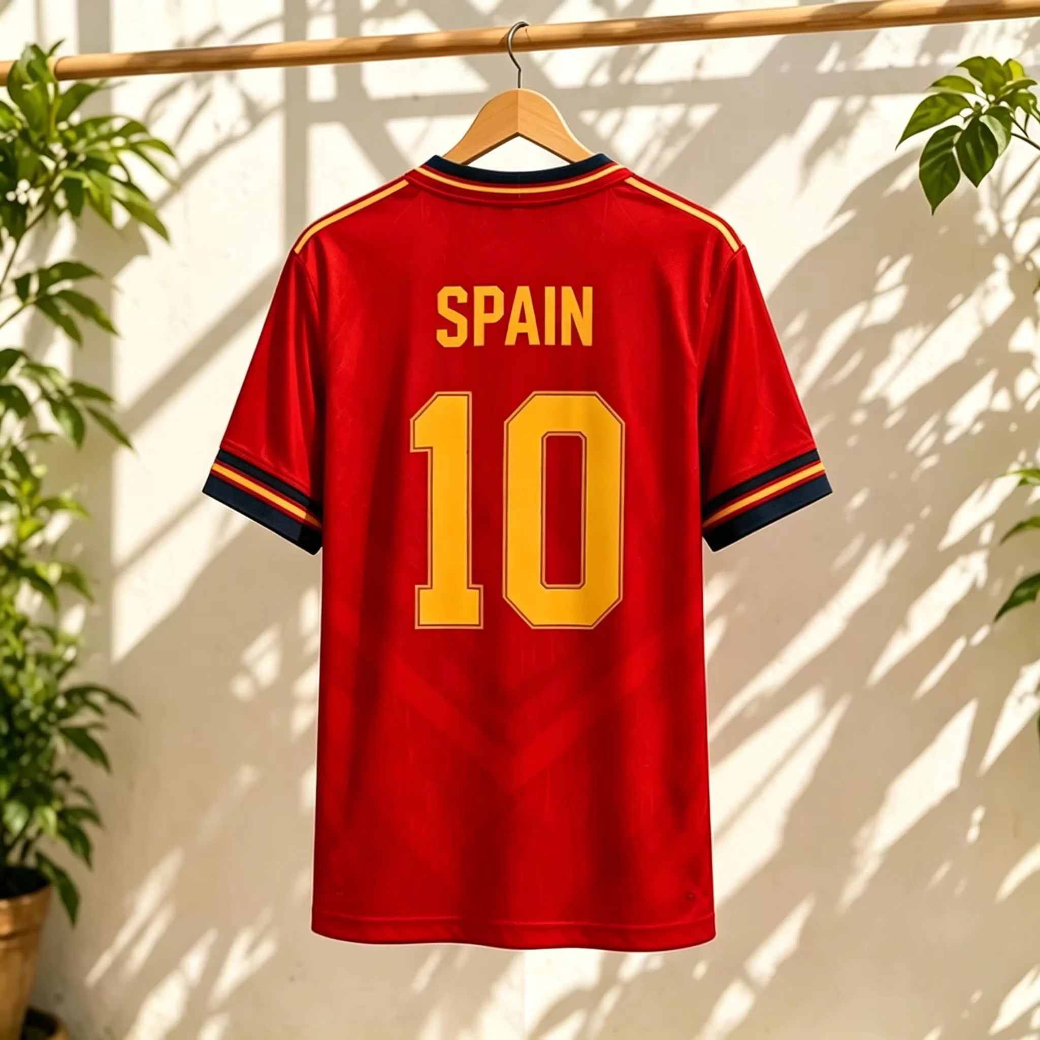 2026 Herren Damen Spanien La Furia Roja Nr.10 Fußballtrikot Schnelltrocknend Sport-Training Kurzarm Familien-Kinder-T-Shirts Mode Unisex – Detail 3