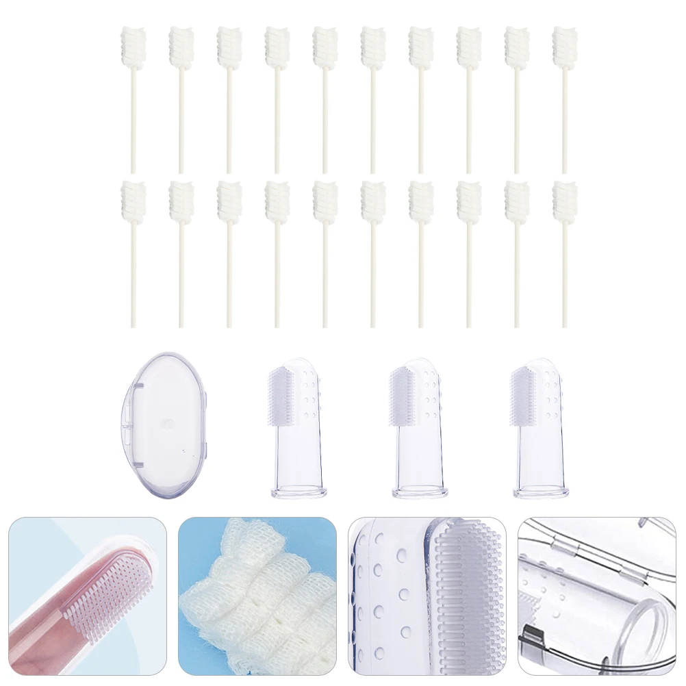 

1 set Disposable Tongue Brushes Silicone Baby Toothbrushes Set For Oral Cleaning Milk Stain Removal Travel Friendly Safe
