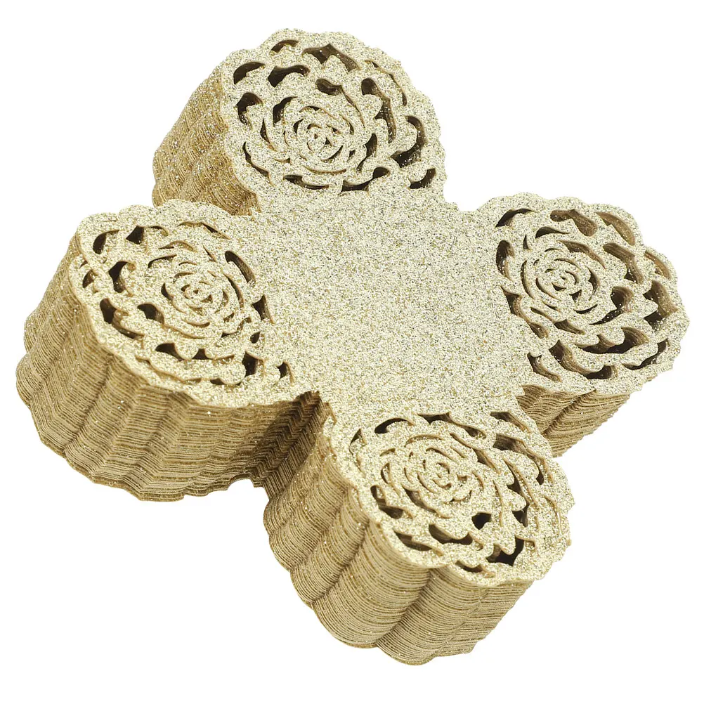 

100 Pcs Chocolate Cups Hollow Rose Paper Liners For Wedding Party Dessert Decor Candy Wrappers Truffle Baking Cups