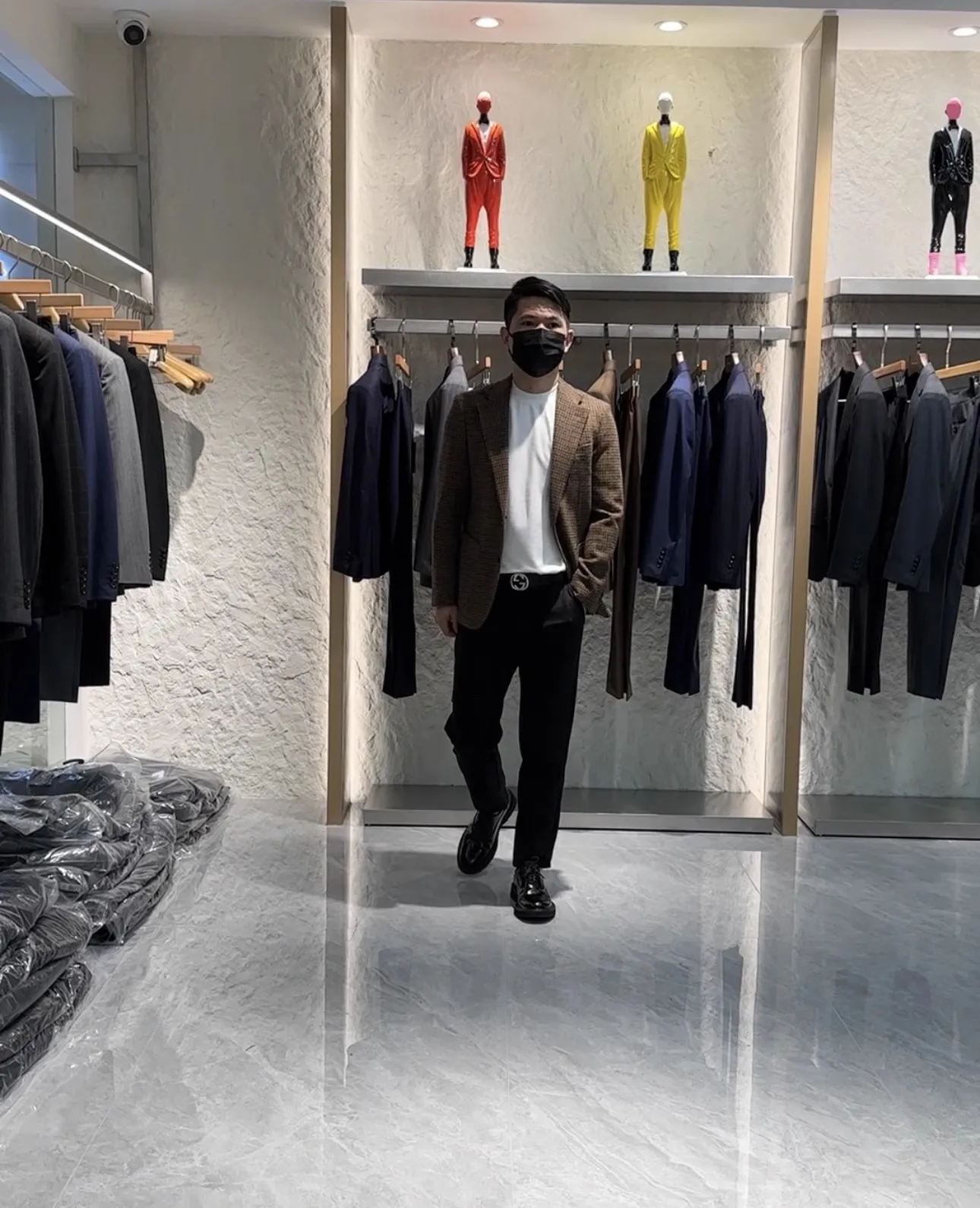 

Retro Briti Wior Woolen Suit Thi Winter Tweed Dogtooth Pattern Slim Fit Men's Western Sle Coat Faionable Casual Suit